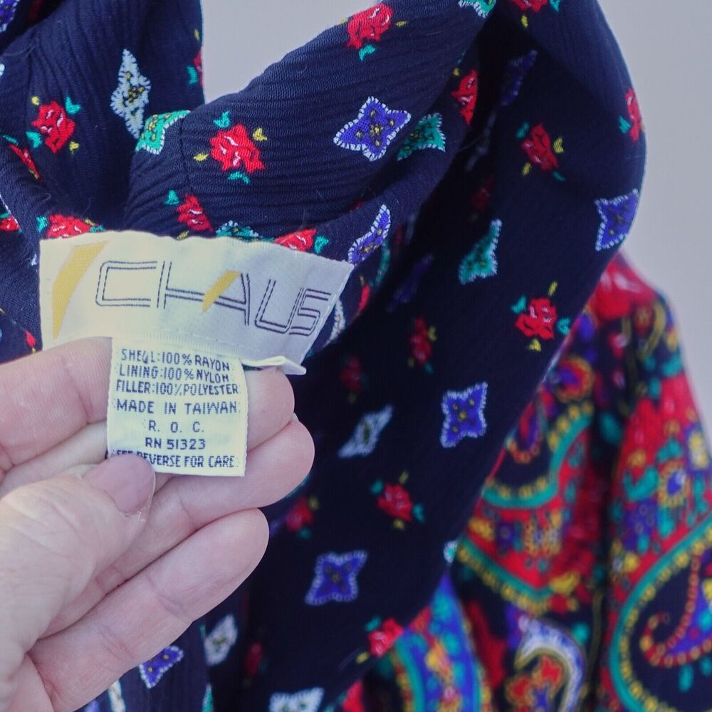 Vtg Chaus Bolero Jacket Crop Multicolor Paisley Boho Indie 90s Retro Women's M - Picture 4 of 10
